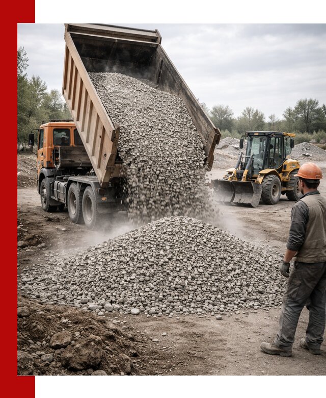 Доставка щебня в Бердске крупными и мелкими фракциями