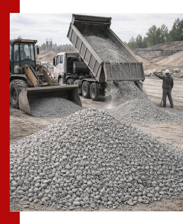 Доставка известнякового щебня фр. 5–20 в Бердске