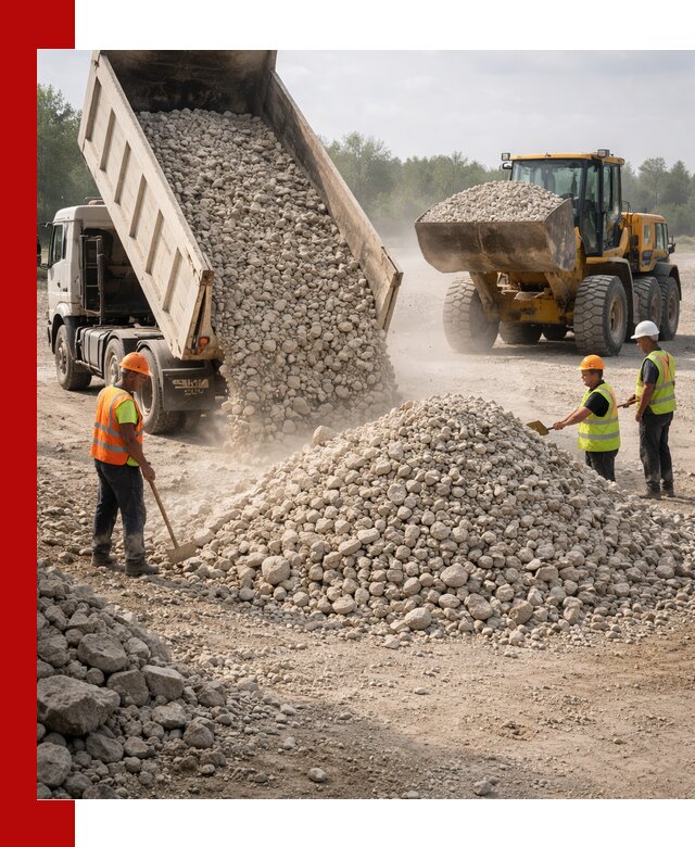 Доставка известнякового щебня фр. 40-70 в Бердске