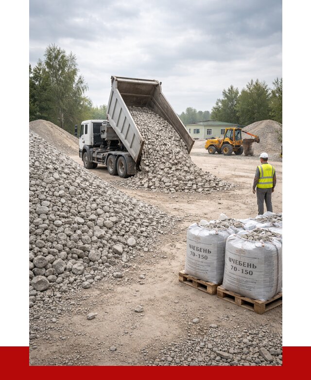 Известняковый щебень фракция 70-150 в Бердске от 1302 р. | ПРОНЕРУДБрд