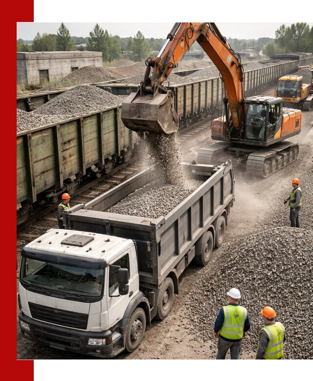 Железнодорожный щебень фракция 25–60 для поставок в Бердске