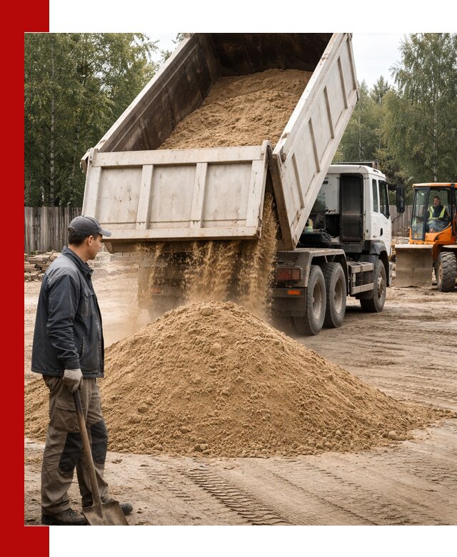 Доставка и продажа песка с разгрузкой в Бердске