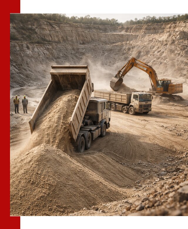 Карьерный песок навалом с доставкой в Бердске