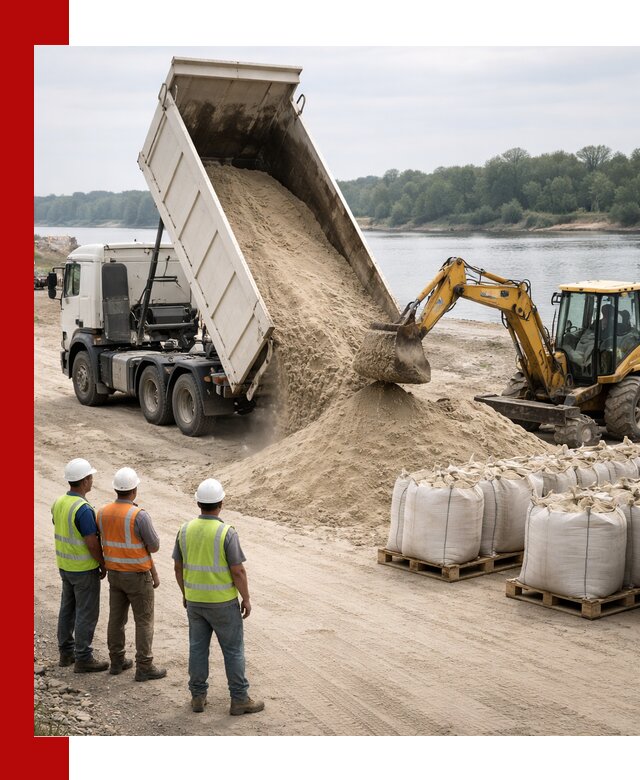 Доставка речного песка в Бердске самосвалами и погрузкой
