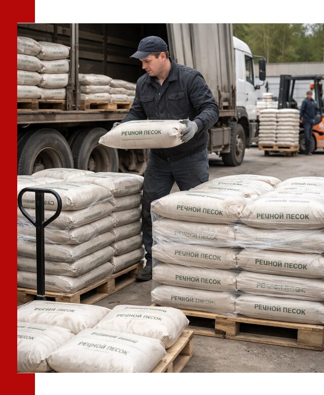 Речной песок в мешках с доставкой в Бердске