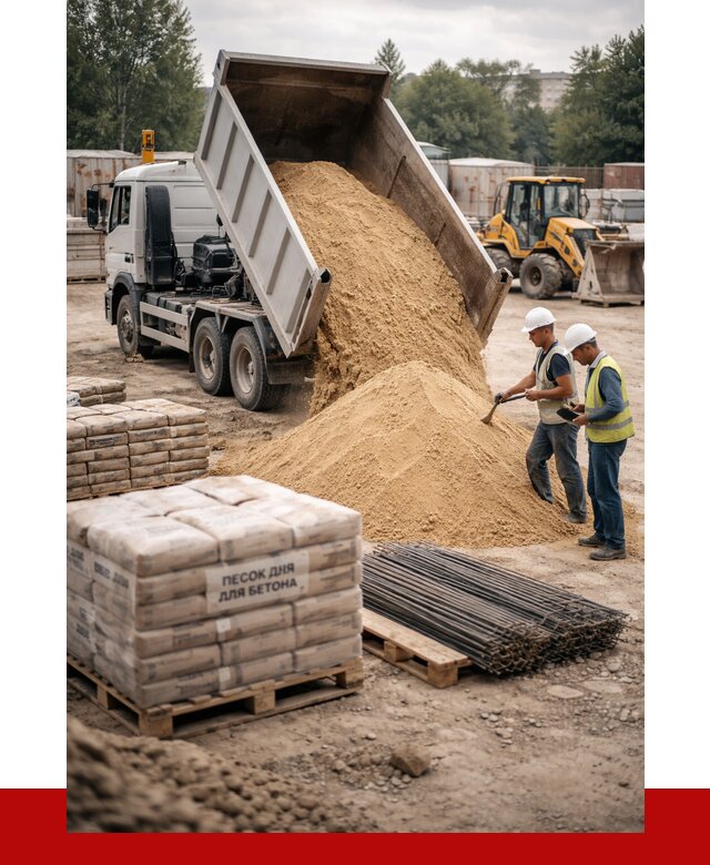 Песок для бетона в Бердске от 2603 р. с доставкой, ПРОНЕРУДБрд