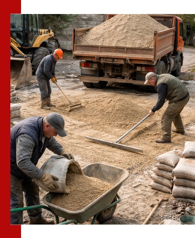 Поставка песка для стяжки в Бердске с быстрой доставкой