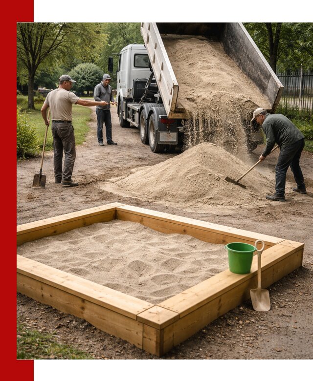 Песок для песочницы с доставкой в Бердске недорого и чистый