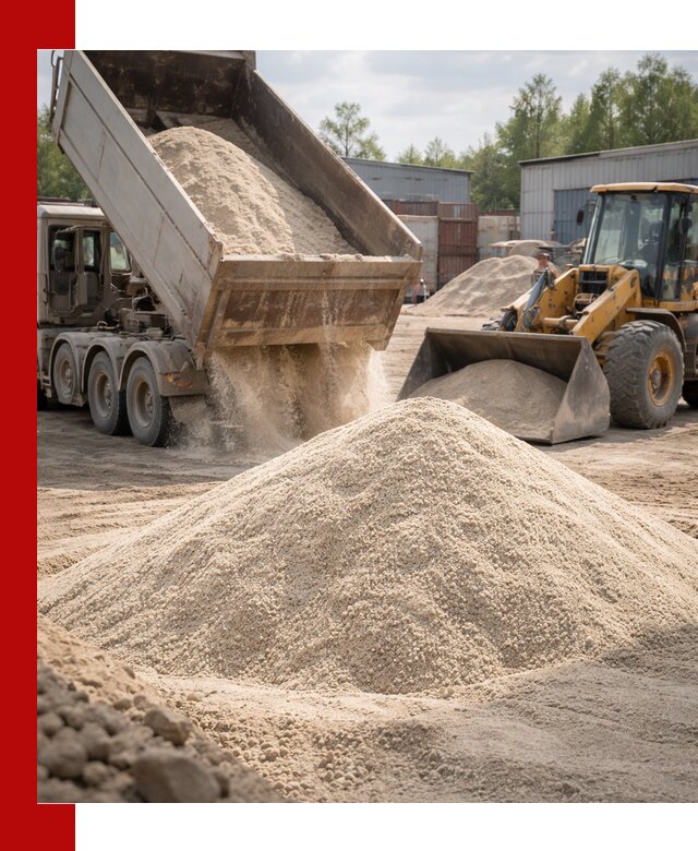 Кварцевый песок с доставкой в Бердске для строительных работ