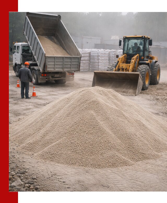 Кварцевый песок фракция 0–8 для стройработ в Бердске