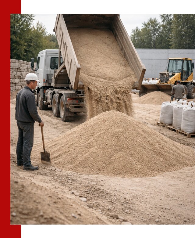 Кварцевый песок фракция 0–3 мм с доставкой в Бердске