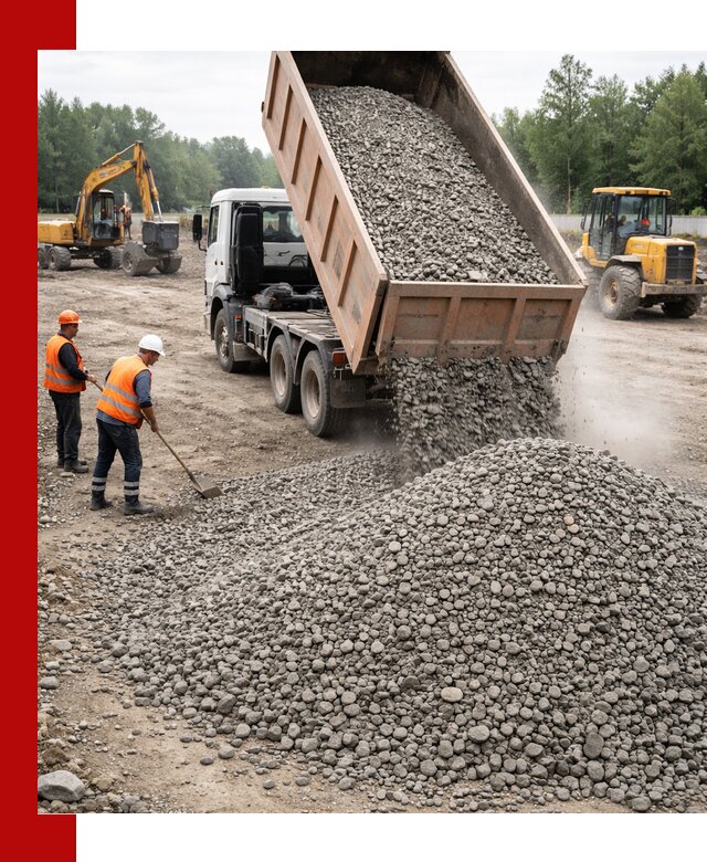 Доставка гравия фракции 40-70 в Бердске оптом и в розницу