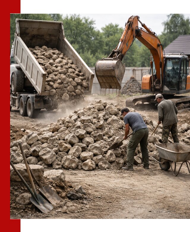 Доставка и разгрузка бутового камня в Бердске