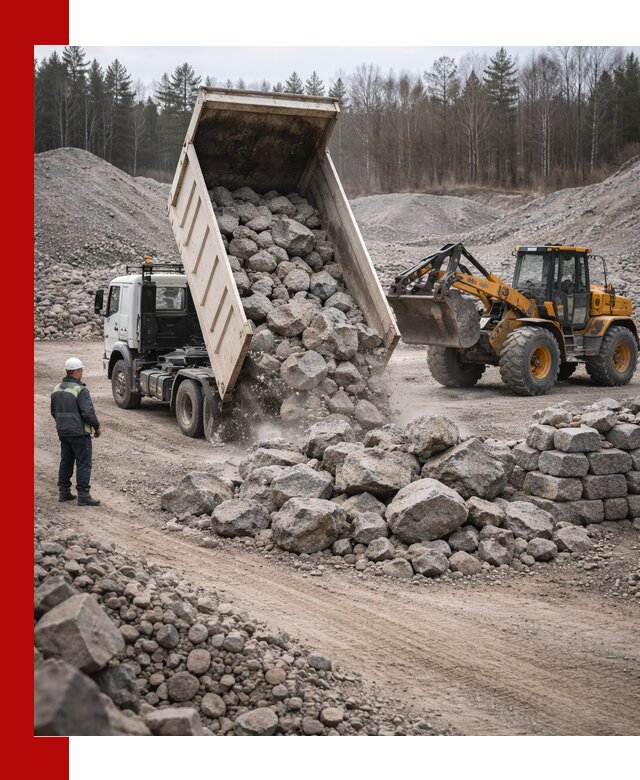 Доставка и продажа бутового гранитного камня в Бердске