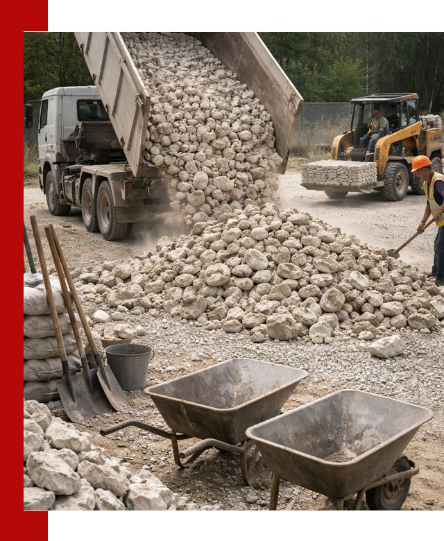 Доставка и продажа бутового известнякового камня в Бердске