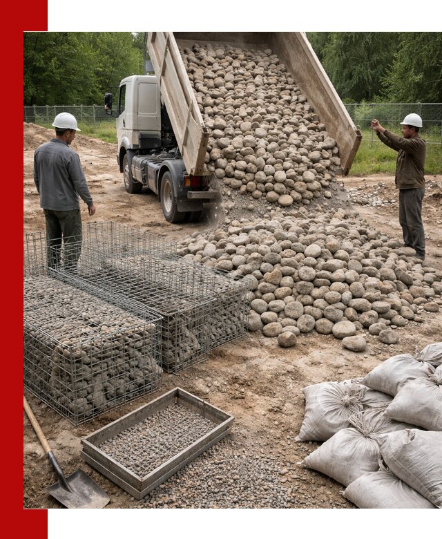 Камень для габионов фракция 70–151 в Бердске