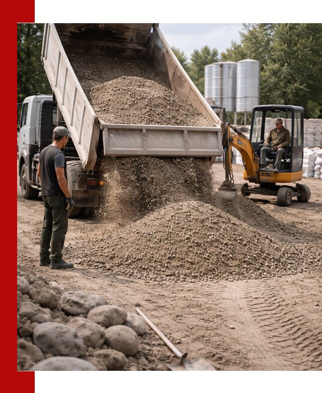 Доставка ПГС С3 в Бердске самосвалами и миксерами