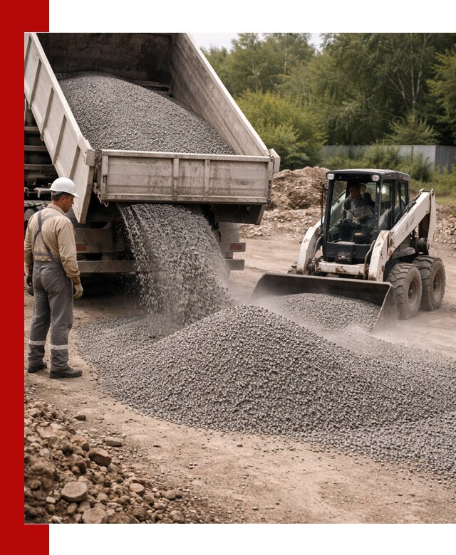 Доставка гравийного отсева 0-5 в Бердске оптом и в розницу