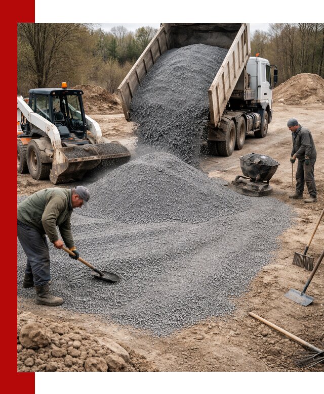 Отсев для подсыпки в Бердске — доставка и подсыпка на участок