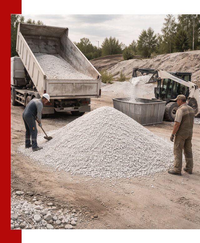 Доставка и продажа белой мраморной крошки в Бердске