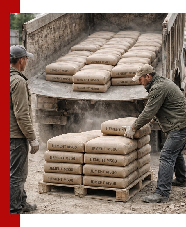 Цемент М500 с доставкой самосвалом в Бердске