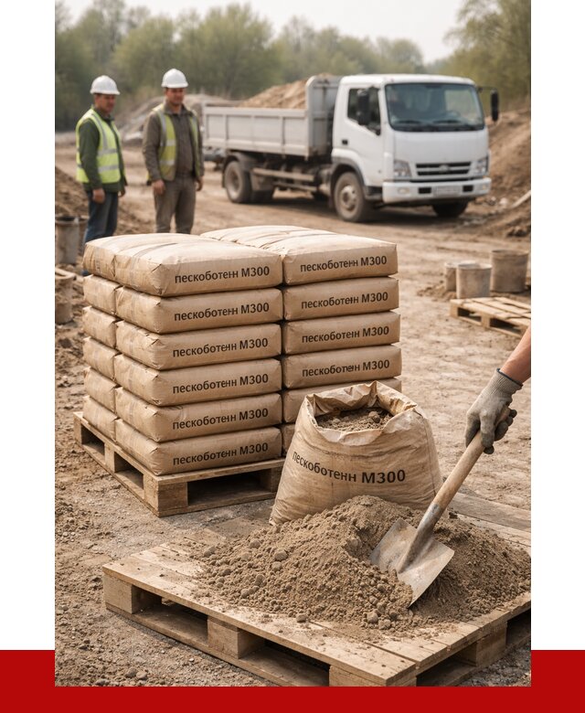 Пескобетон М300 в Бердске с доставкой от 4842 р. за куб | ПРОНЕРУДБрд