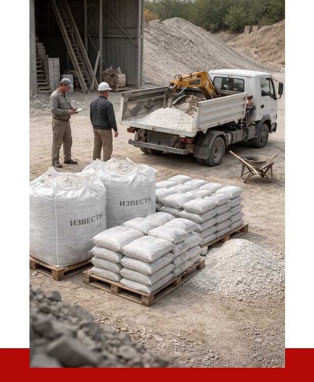 Известь строительная в Бердске с доставкой от 4373 р. | ПРОНЕРУДБрд