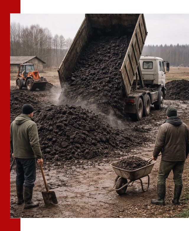 Доставка низинного торфа с разгрузкой и доставкой в Бердске