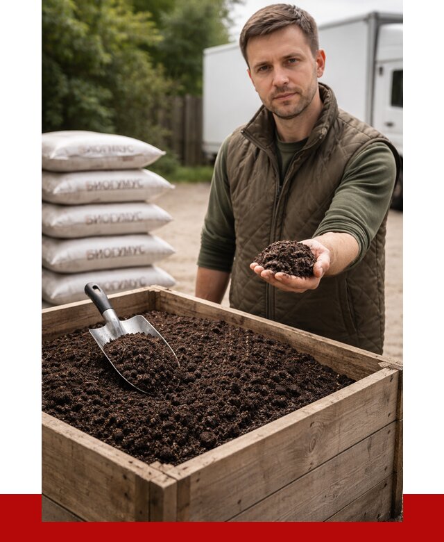 Купить биогумус в Бердске с доставкой от 8850 р. за куб | ПРОНЕРУДБрд