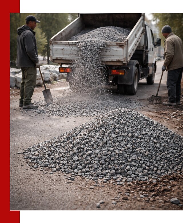 Гранитная крошка для посыпки дорог и тротуаров в Бердске