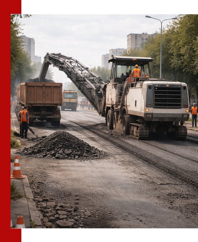 Фрезерованный асфальт в Бердске — удаление и вывоз старого покрытия