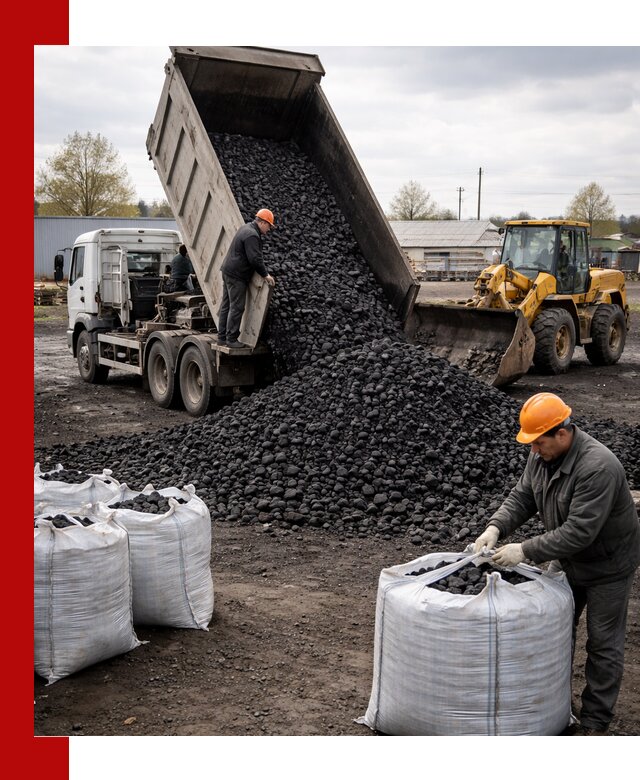 Доставка каменного угля в Бердске оптом и в розницу