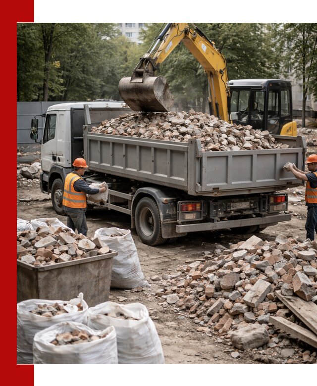 Вывоз строительного мусора в Бердске с самосвалами и контейнерами