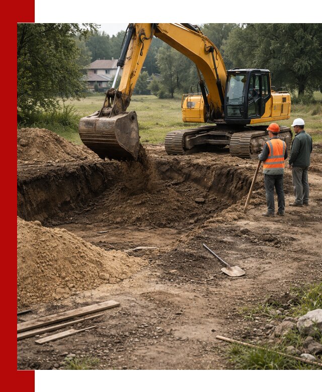 Рытье котлована под фундамент в Бердске (быстро и недорого)
