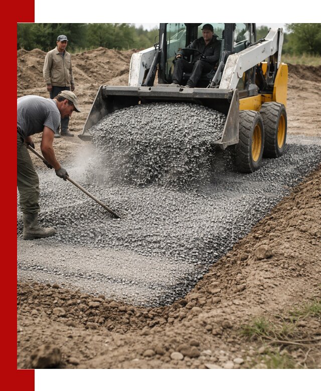 Устройство щебеночной подушки в Бердске для дорог и фундаментов